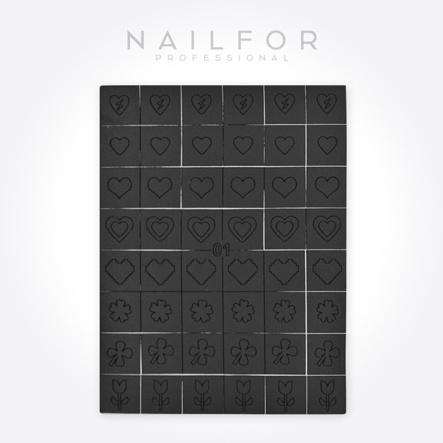 Decoración nail art , reconstrucción de uñas, Stencil ST697 - 4 unidades Nailfor 3,99 €