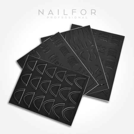 Decoración nail art , reconstrucción de uñas, Stencil ST699 - 4 piezas, Nailfor 3,99 €
