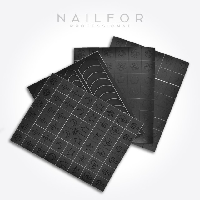 Décoration nail art reconstruction d'ongles Stencil ST698 - 4 pièces Nailfor 3,99 €