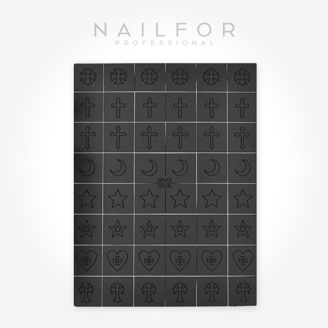 Décoration nail art reconstruction d'ongles Stencil ST698 - 4 pièces Nailfor 3,99 €