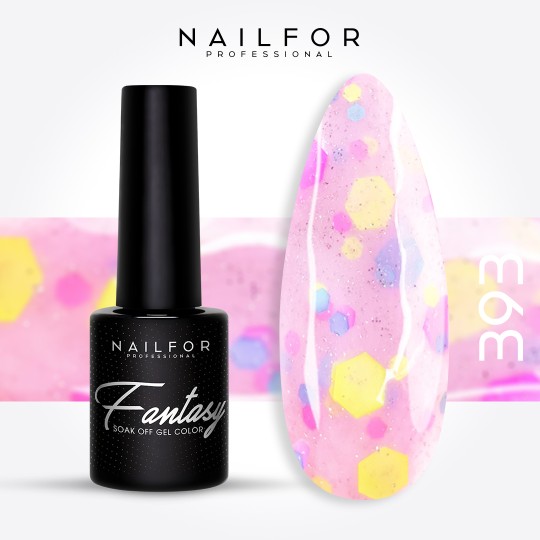 Semipermanente smalto colore per unghie: FANTASY Smalto Gel Semipermanente - 393 confetti Nailfor 7,99 €