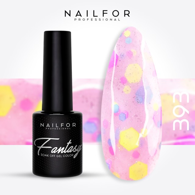 Semipermanente smalto colore per unghie: FANTASY Smalto Gel Semipermanente - 393 confetti Nailfor 7,99 €