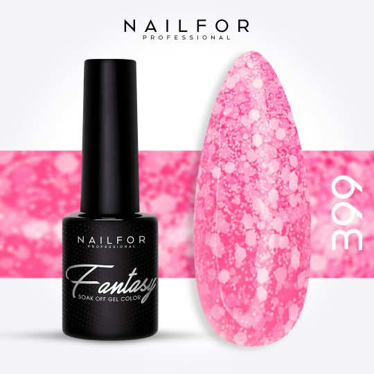 Semi-permanent nail polish color: Fantasy Semi-permanent Gel Polish - 399 confetti Nailfor €7.99