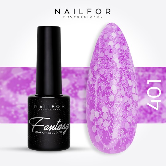 Semipermanente smalto colore per unghie: FANTASY Smalto Gel Semipermanente - 401 confetti Nailfor 7,99 €