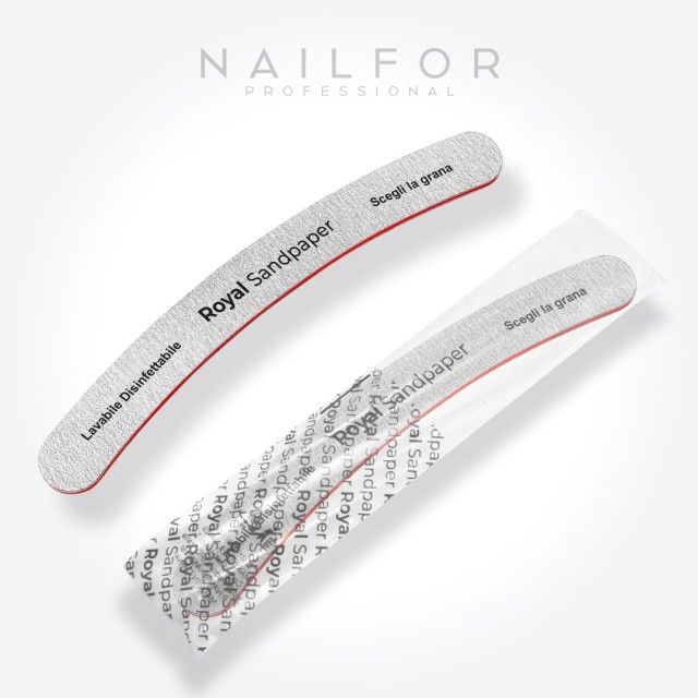 accessori per unghie, nails nail art alta qualità LIMA ROYAL CURVA LAVABILE 1pz - SINGLE PACK Nailfor 1,00 € Nailfor