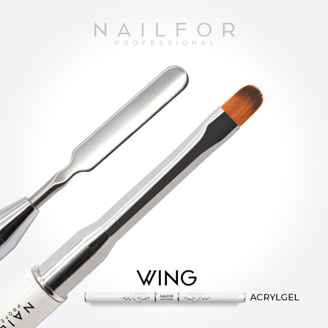 accessori per unghie, nails nail art alta qualità PENNELLO SPATOLA per AcrylGel WING BIANCO Nailfor 7,99 € Nailfor