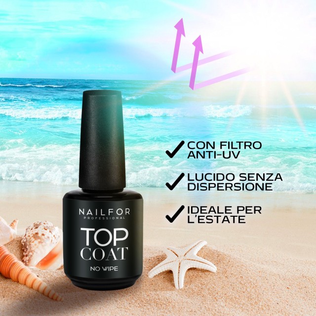 Gel per unghie ricostruzione TOP COAT senza dispersione - 15ml Nailfor 11,99 €