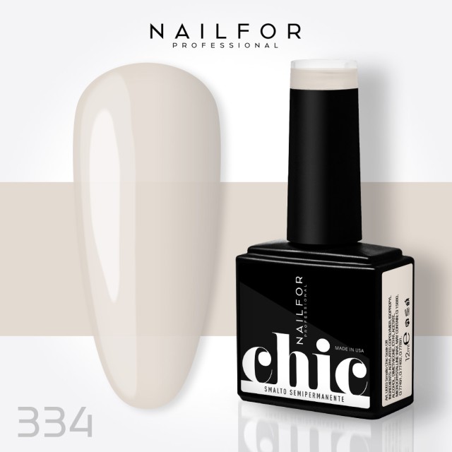 Semipermanente smalto colore per unghie: CHIC SMALTO SEMIPERMANENTE - 334 Lattiginoso semicoprente Nailfor 7,99 €