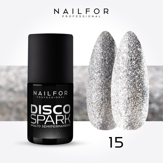 Spark disco SEMI-PERMANENT gel nail polish - 15