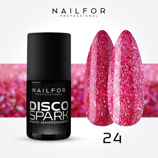 Spark disco SEMI-PERMANENT gel nail polish - 24