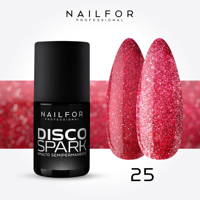 Spark disco SEMI-PERMANENT gel nail polish - 25