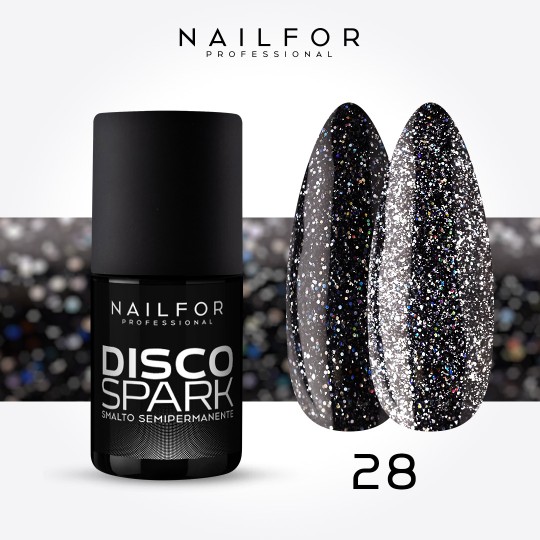Spark disco SEMI-PERMANENT gel nail polish - 28