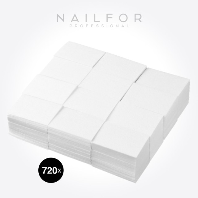 Esmalte de uñas semipermanente color: Pads Toallitas de algodón precortadas de alta calidad - 720 piezas Nailfor blanca por 4,99