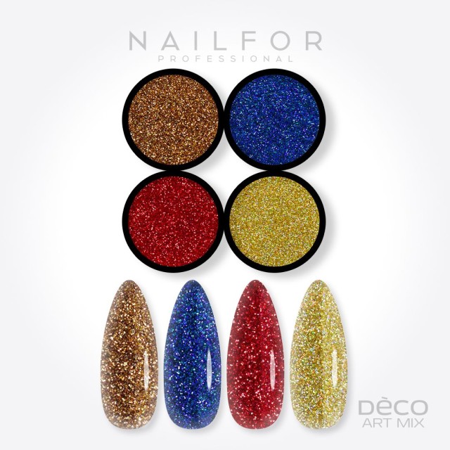 Décoration nail art reconstruction Deco art mix Glitter fines - 004 Nailfor 6,99 €