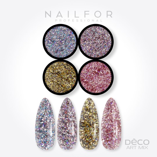 Décoration nail art reconstruction Deco art mix Glitter - 001 Nailfor 6,99 €