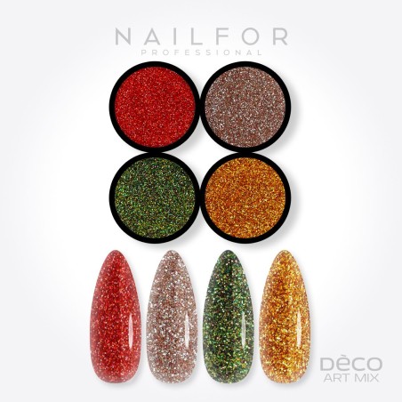 Décoration nail art reconstruction Deco art mix Glitter fines - 005 Nailfor 6,99 €