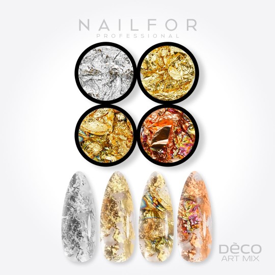 Decoración nail art , reconstrucción de uñas Deco art mix hoja - 010 Nailfor 6,99 €