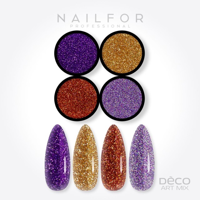 decorazione nail art ricostruzione unghie DECO ART MIX Glitter fini- 003 Nailfor 6,99 €