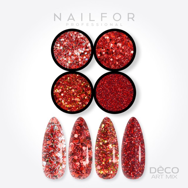 Décoration nail art reconstruction Deco art mix red - 012 Nailfor 6,99 €