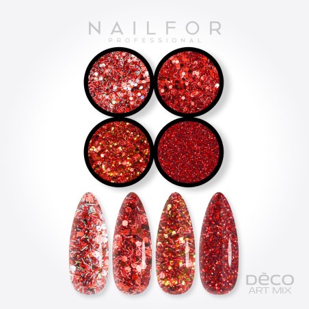 nail art decoration nail reconstruction Deco art mix red - 012 Nailfor €6.99