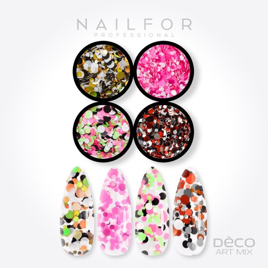 Décoration nail art reconstruction Deco art mix confettis - 011 Nailfor 6,99 €