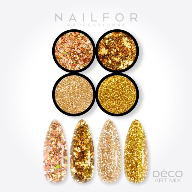 nail art decoration nail reconstruction Deco art mix gold - 013 Nailfor €6.99