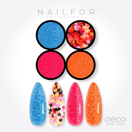 Décoration nail art reconstruction Deco art mix Fluo HEARTS - 017 Nailfor €6.99