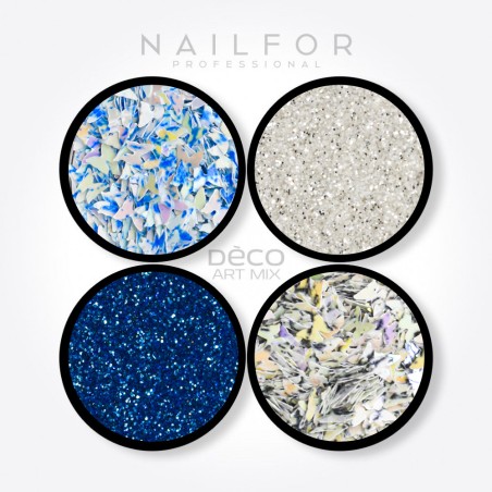Décoration nail art reconstruction Deco art mix PAPILLONS BLEU - 021 Nailfor €6.99