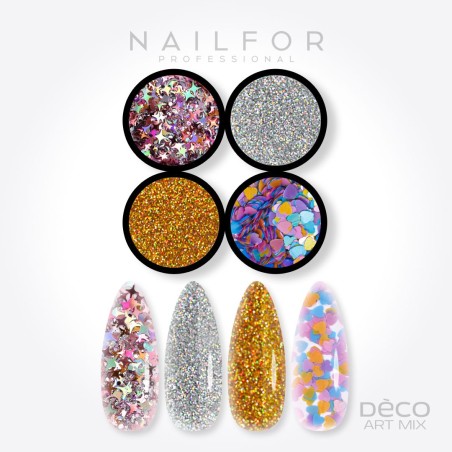 Décoration nail art reconstruction Deco art mix cœurs soft - 024 Nailfor €6.99