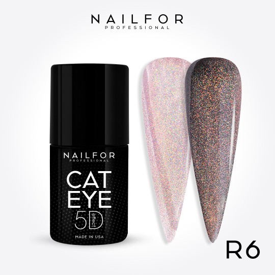 Semi-permanent nail polish color: Cat eye 5d Rainbow - R6 Nailfor €11.99