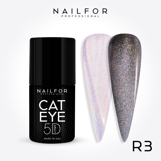 Esmalte de uñas semipermanente color: Cat eye 5d Rainbow - R3 Nailfor por 11,99 €