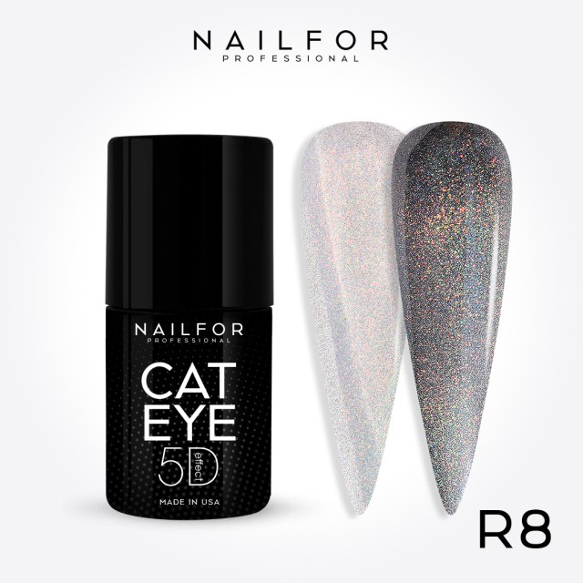 Semi-permanent nail polish color: Cat eye 5d Rainbow - R8 Nailfor €11.99