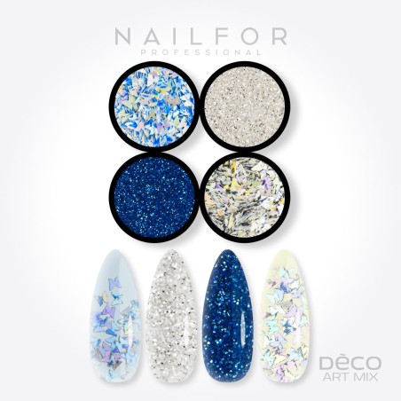 Decoración nail art , reconstrucción de uñas Deco art mix MARIPOSAS AZULES - 021 Nailfor 6,99 €
