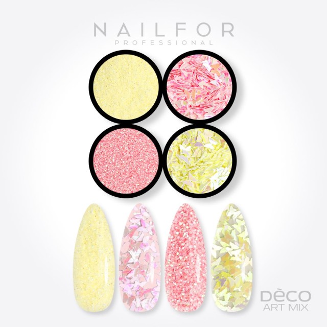 Decoración nail art , reconstrucción de uñas, Deco art mix PASTEL MARIPOSAS - 020 Nailfor 6,99 €
