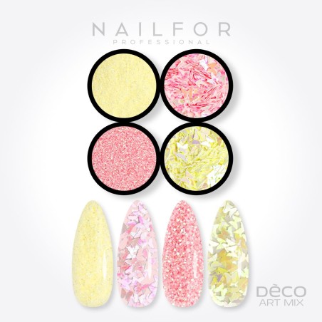 Decoración nail art , reconstrucción de uñas, Deco art mix PASTEL MARIPOSAS - 020 Nailfor 6,99 €