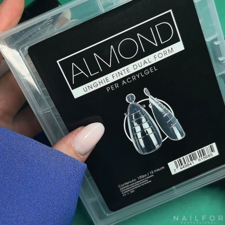 Accesorios para uñas, nails nail art de alta calidad Almond AcrylGel Dual Tips (FORMAS DE System Dual ) – 120 PIEZAS Nailfor 7,9