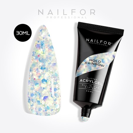 Gel de reconstruction pour ongles AcrylGel Glitter Holo Rainbow 30ML Nailfor 11,99 €