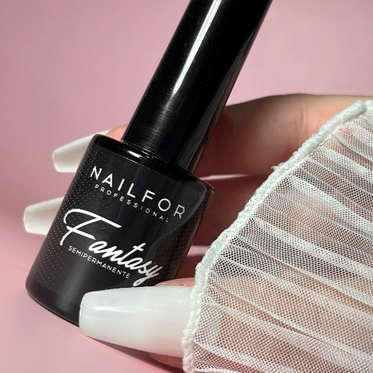 Semi-permanent nail polish color: Fantasy Semi-permanent Gel Polish - 169FAN MILKY WHITE semi-covering Nailfor 6...