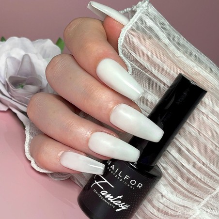 Semi-permanent nail polish color: Fantasy Semi-permanent Gel Polish - 169FAN MILKY WHITE semi-covering Nailfor 6...