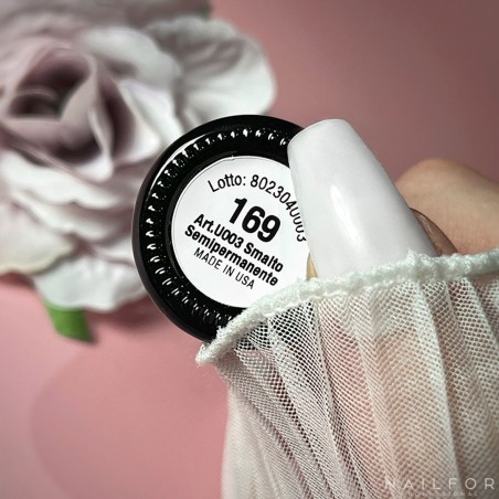 Semi-permanent nail polish color: Fantasy Semi-permanent Gel Polish - 169FAN MILKY WHITE semi-covering Nailfor 6...