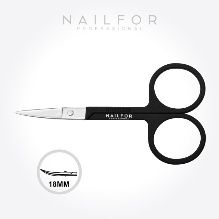 Forbici Professionali per Unghie con Lame curve - NERO logo NAILFOR