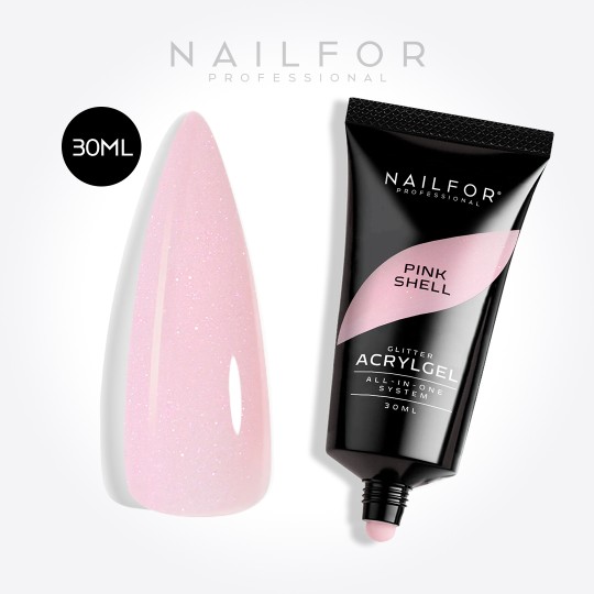 Gel per unghie ricostruzione ACRYLGEL GLITTER PINK SHELL 30ML Nailfor 11,99 €