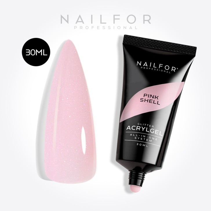 Nail reconstruction Gel AcrylGel Glitter Pink Shell 30ML Nailfor €11.99