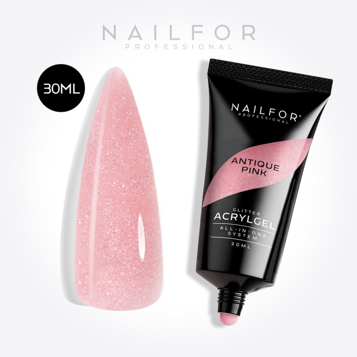 Gel de reconstruction des ongles AcrylGel Glitter Antique Pink 30ML Nailfor 11,99 €