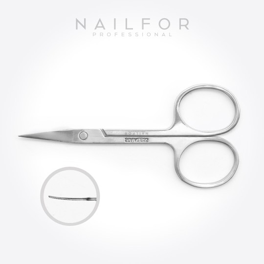 Professional scissors for nails with CURVED blades