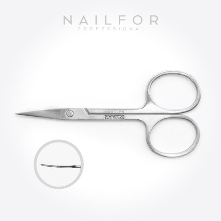 Professional scissors for nails with CURVED blades