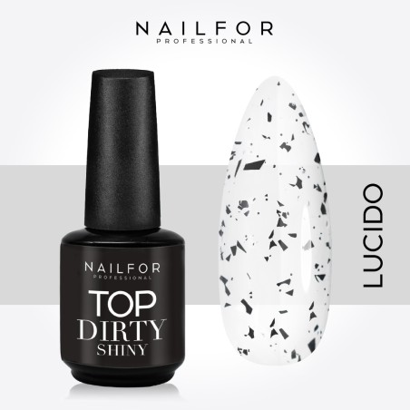 Top Dirty BLACK Shiny no-dispersion nail reconstruction Gel - 15ml Nailfor €12.60