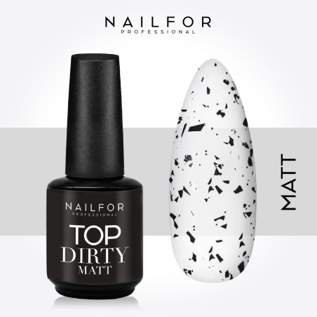 Gel per unghie ricostruzione TOP DIRTY NERO MATT opaco senza dispersione - 15ml Nailfor 12,60 €