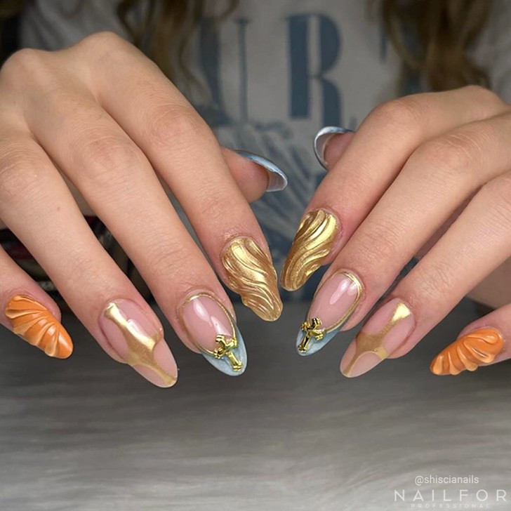 Décoration nail art reconstruction Powder Solid Chrome Compact ORO Gold GT015 Nailfor €6.49