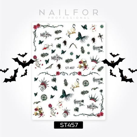 Decoración nail art , reconstrucción de uñas, Stickers ADHESIVAS HALLOWEEN - ST457 Nailfor 1,99 €